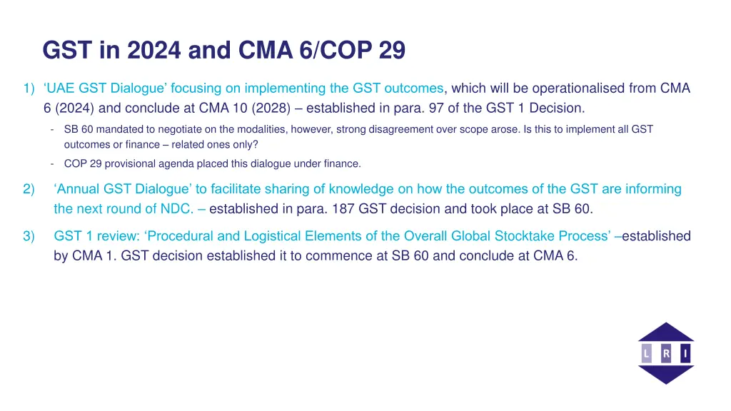 gst in 2024 and cma 6 cop 29