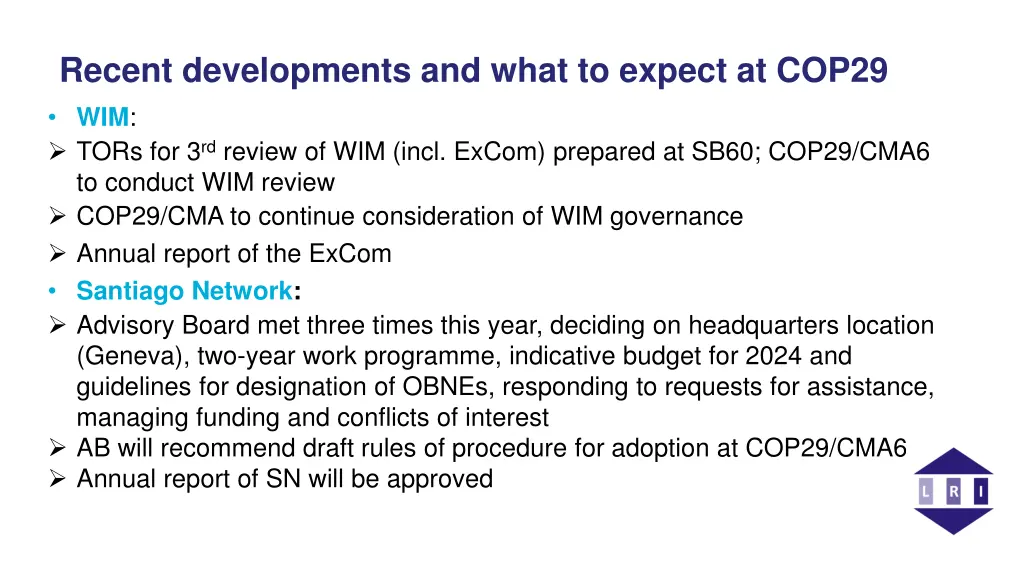 recent developments and what to expect at cop29