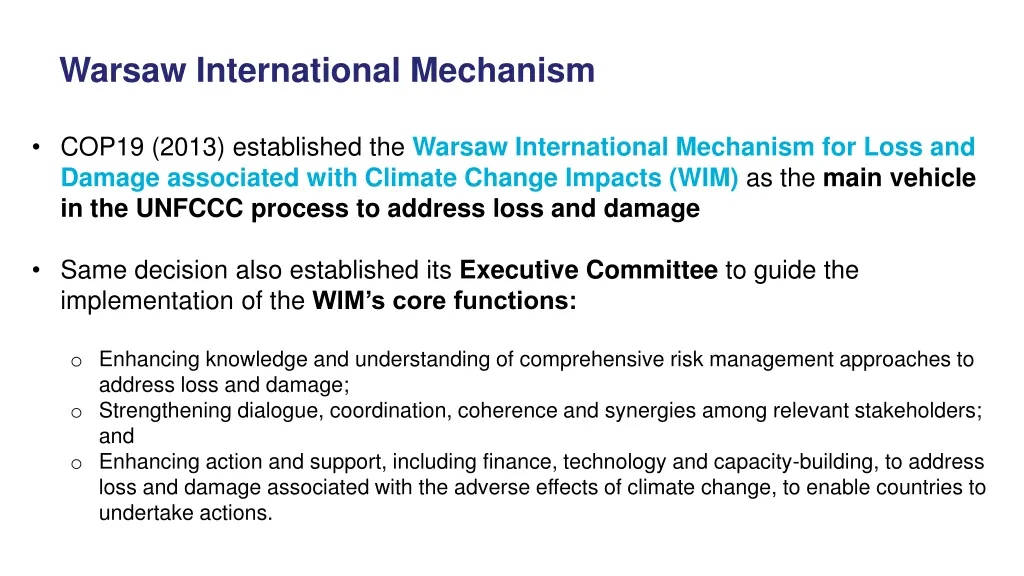 warsaw international mechanism