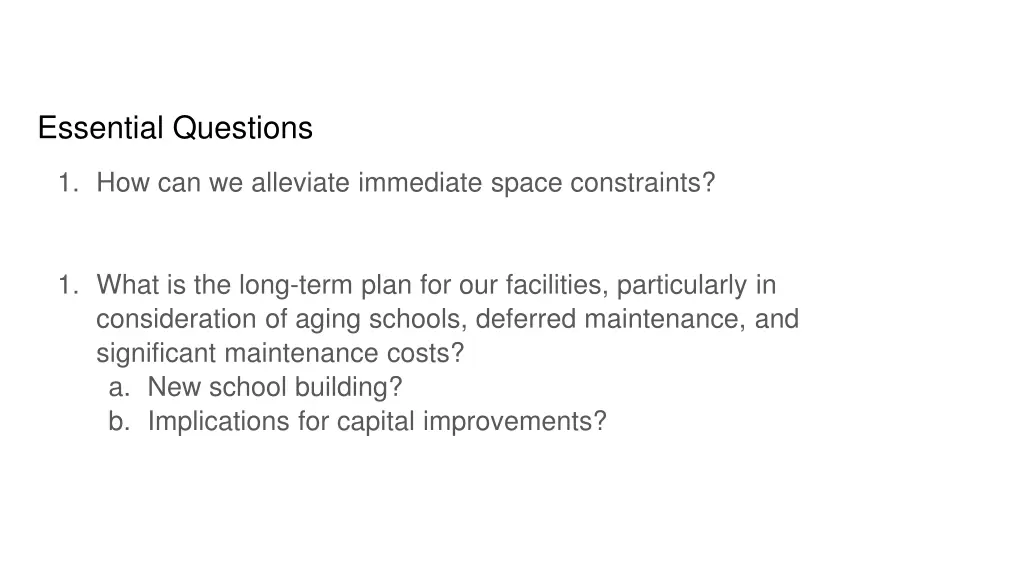 essential questions