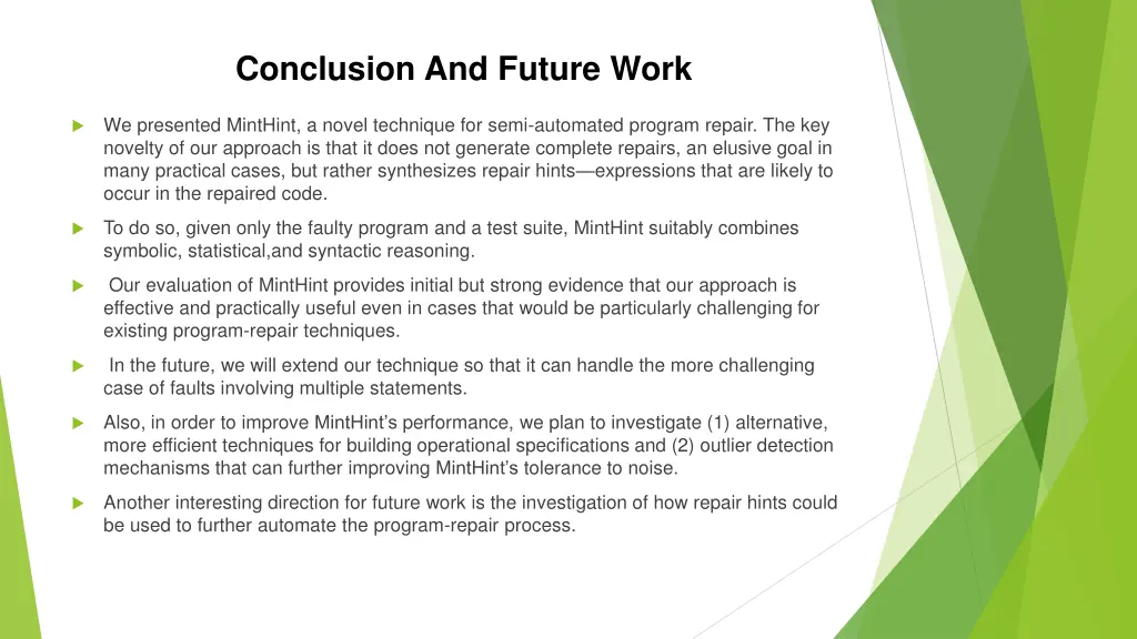 conclusion and future work