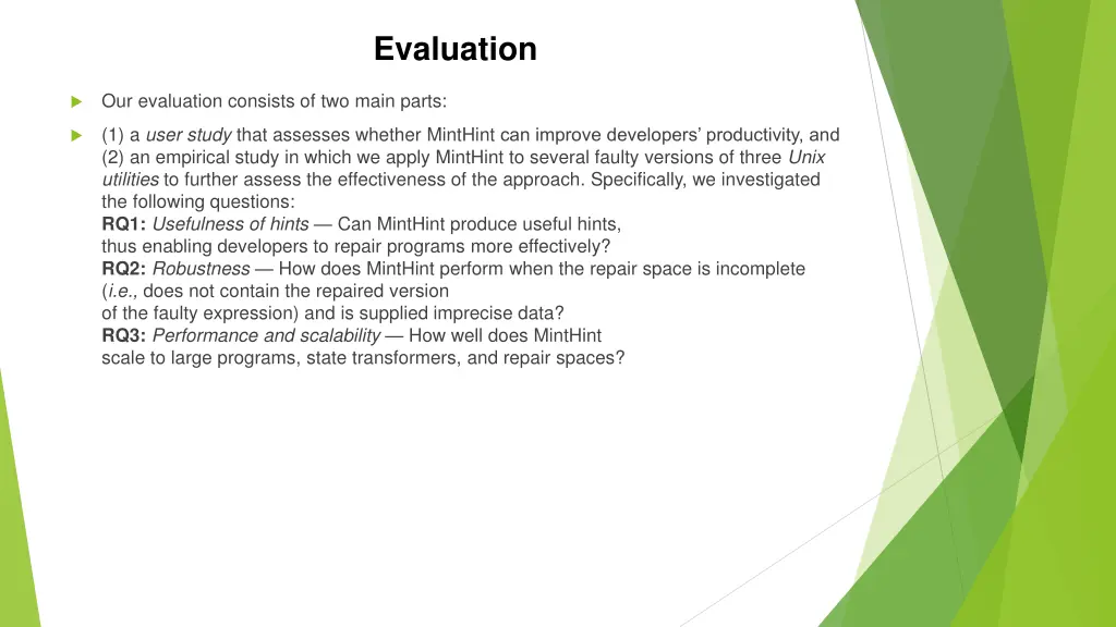 evaluation
