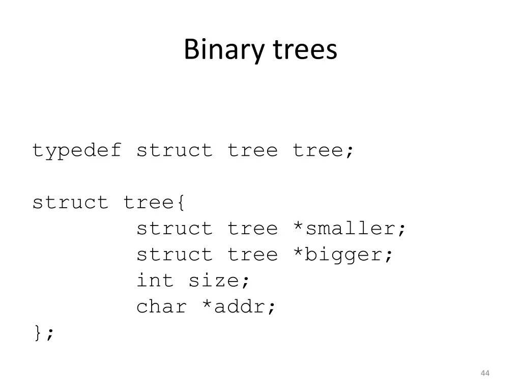 binary trees