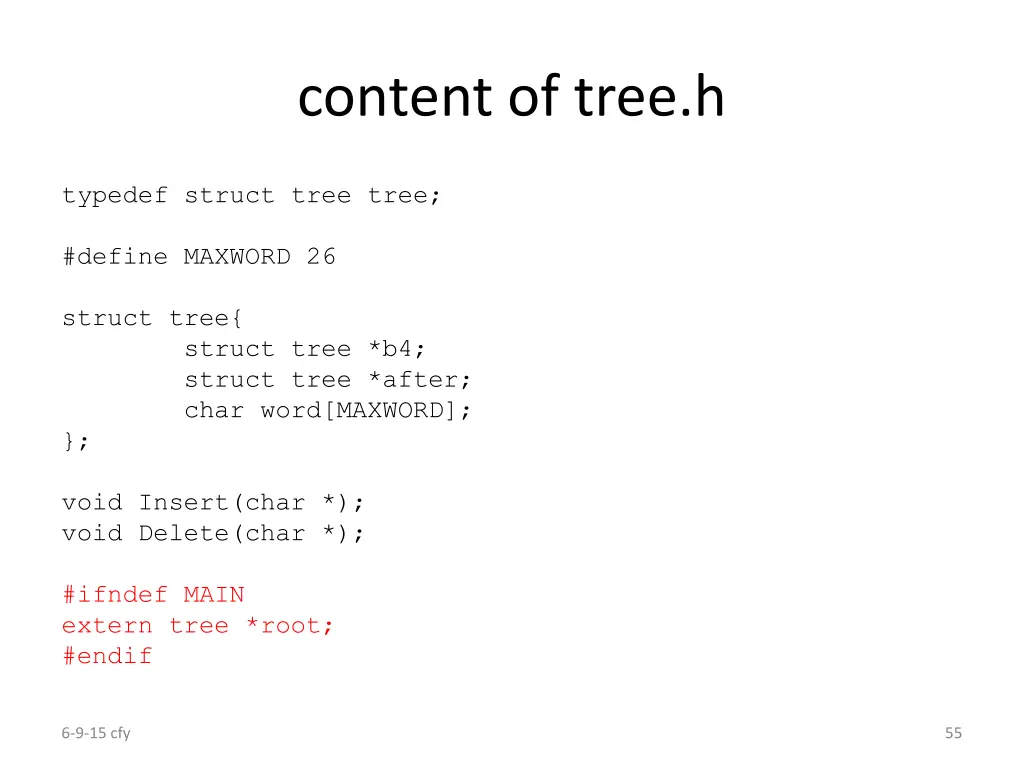 content of tree h