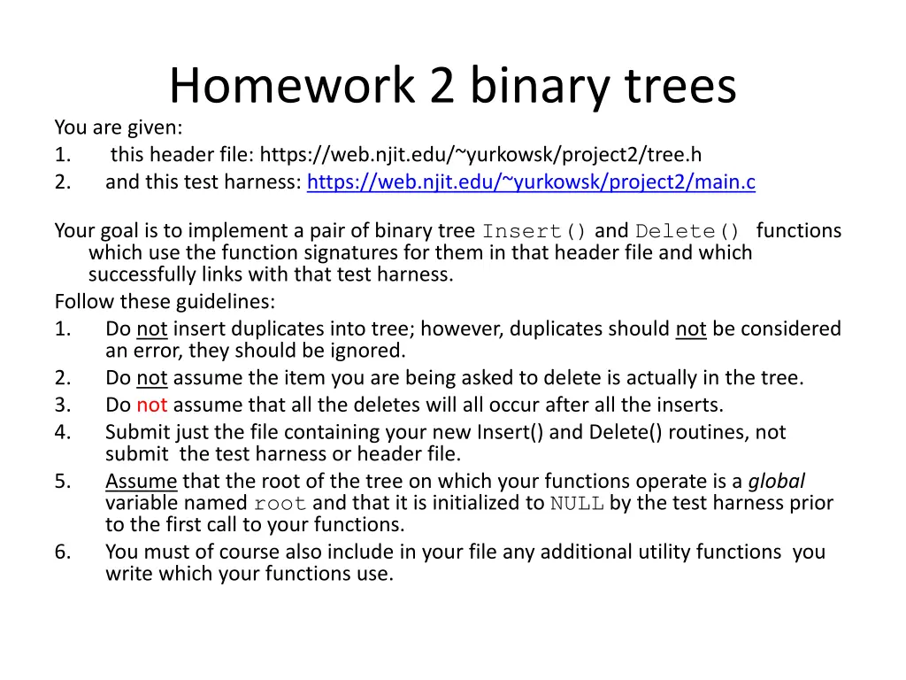 homework 2 binary trees you are given 1 this