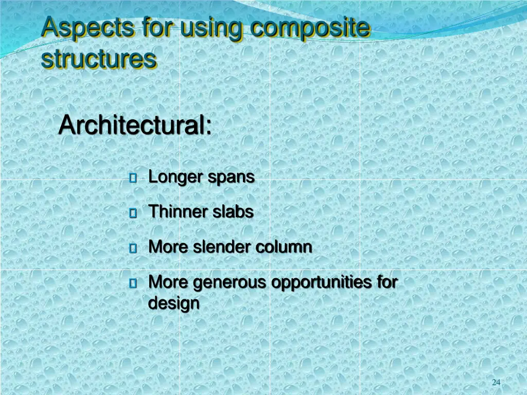 aspects for using composite structures 1