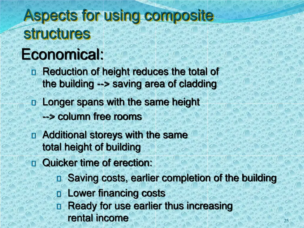aspects for using composite structures economical