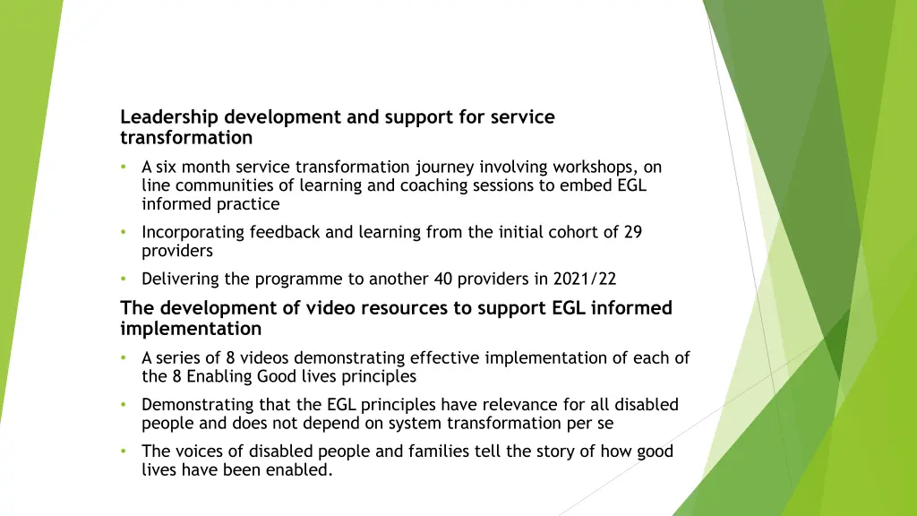 leadership development and support for service