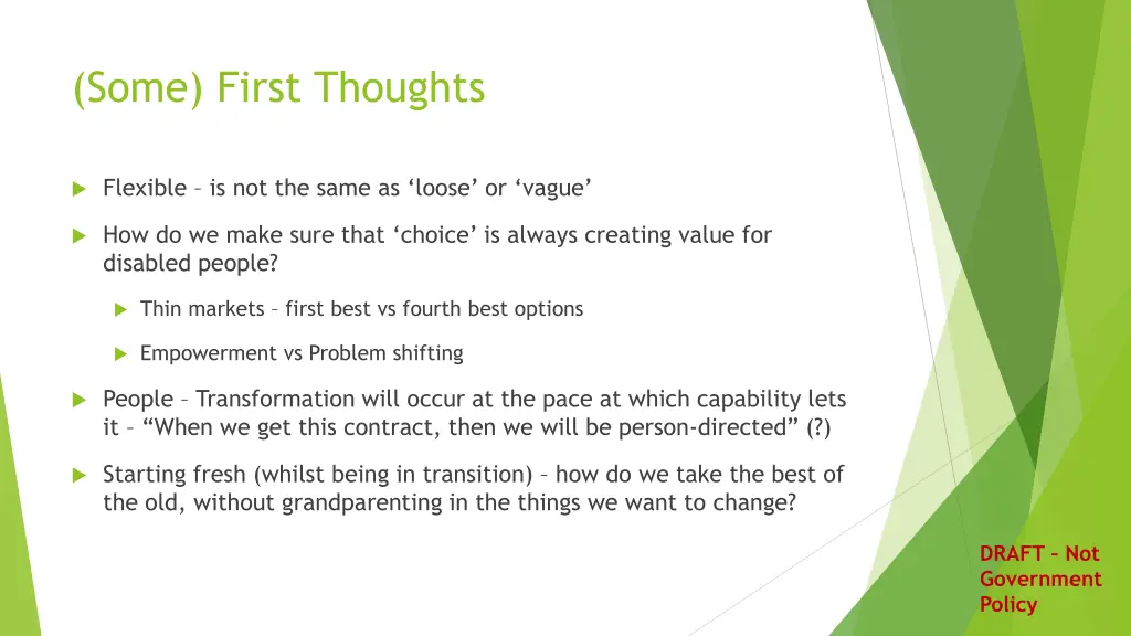 some first thoughts