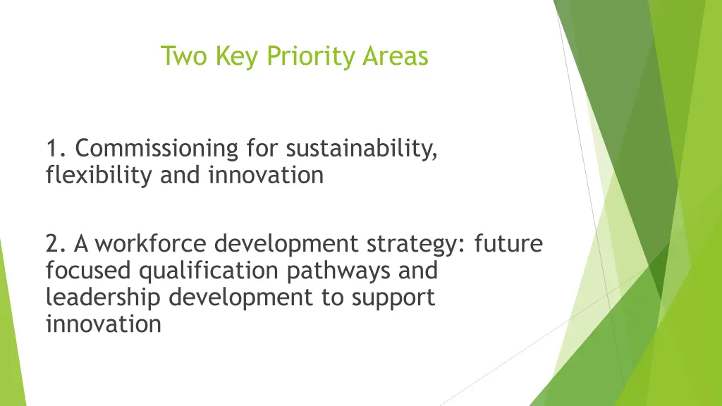 two key priority areas