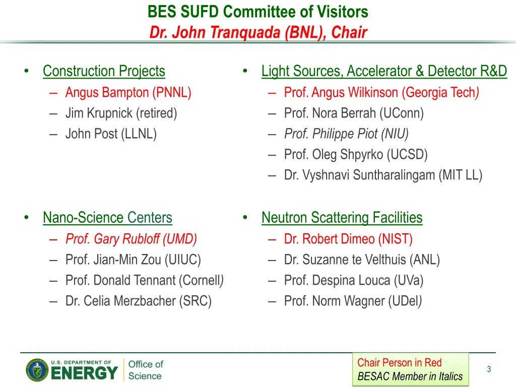bes sufd committee of visitors dr john tranquada