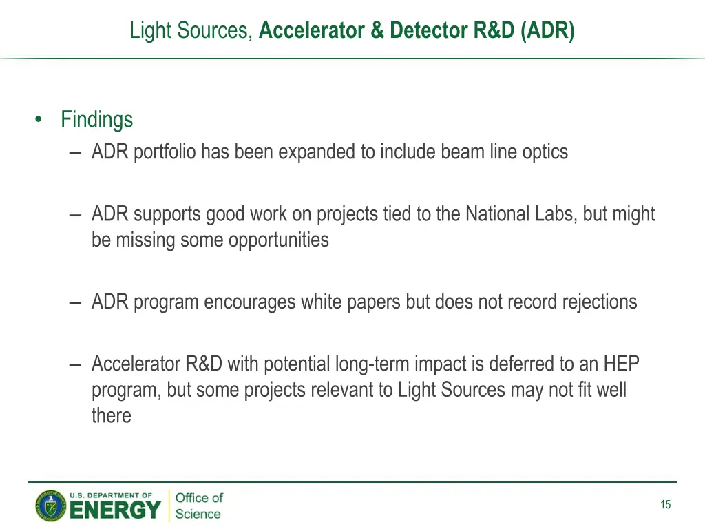 light sources accelerator detector r d adr 2