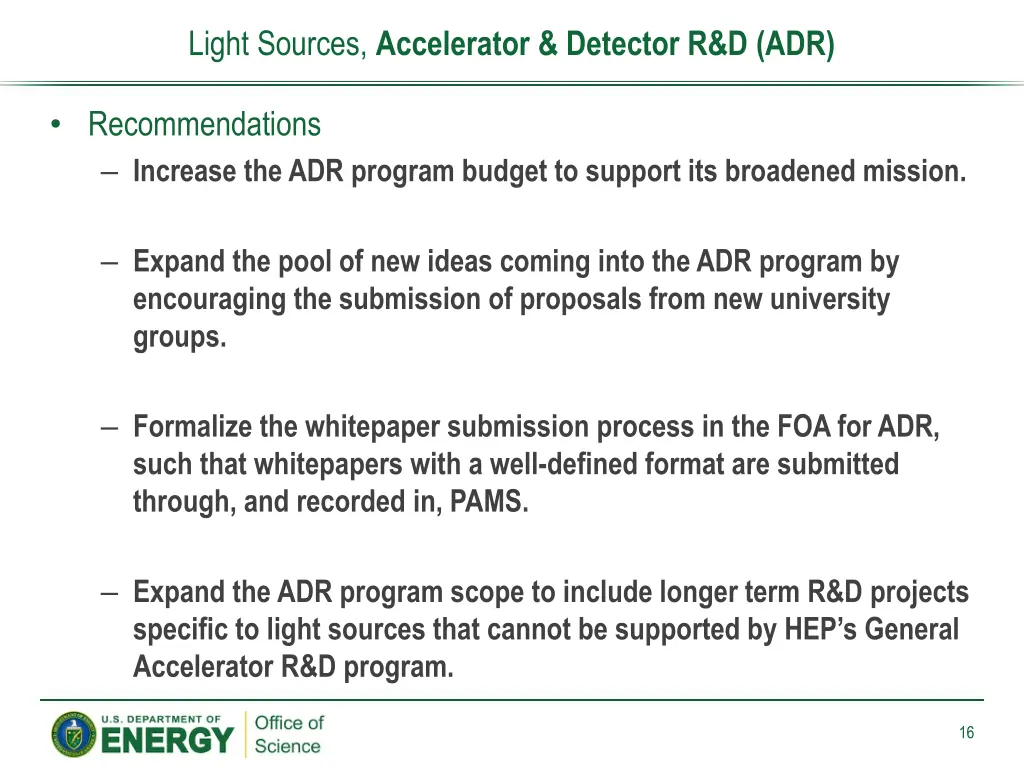 light sources accelerator detector r d adr 3