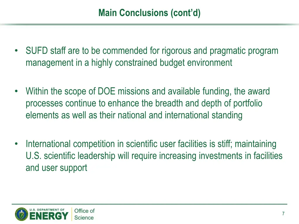 main conclusions cont d