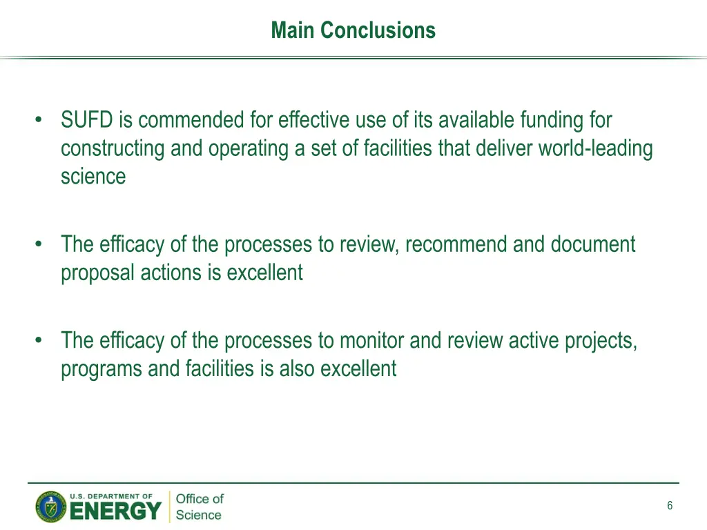 main conclusions