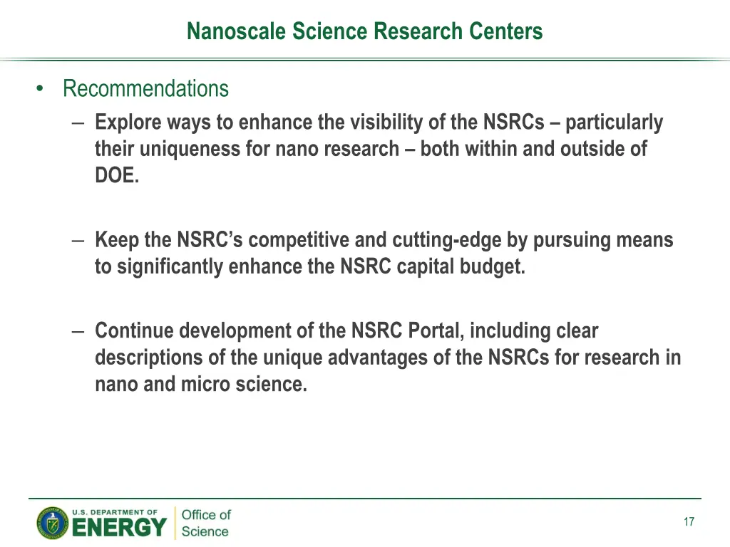 nanoscale science research centers