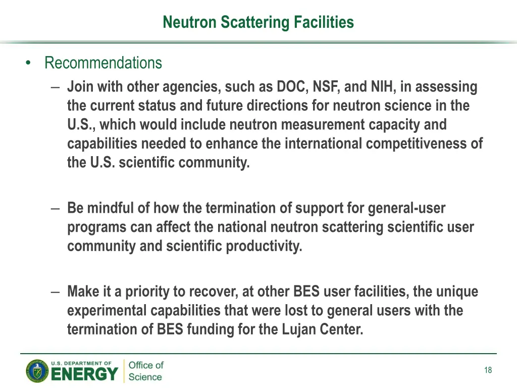 neutron scattering facilities