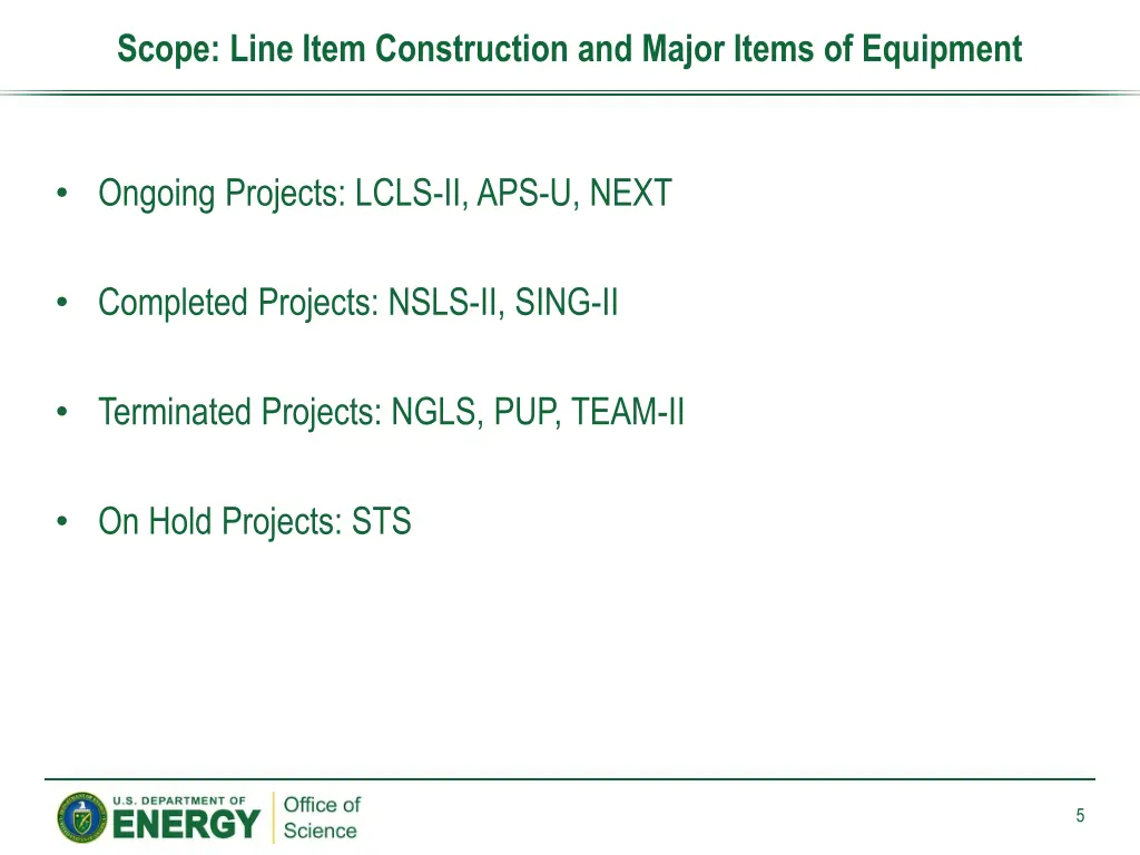 scope line item construction and major items
