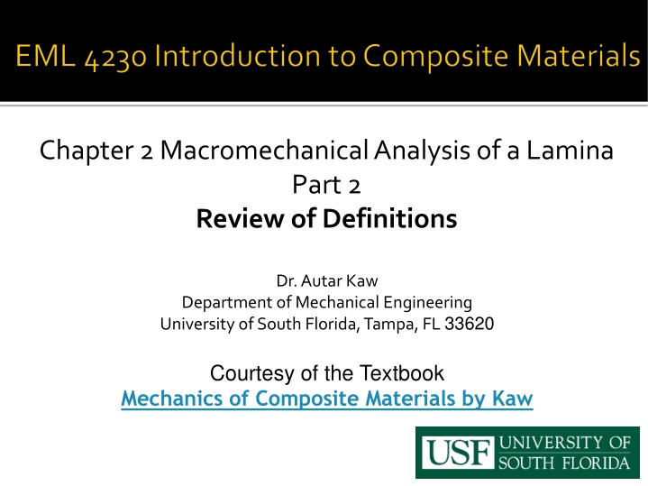 chapter 2 macromechanical analysis of a lamina