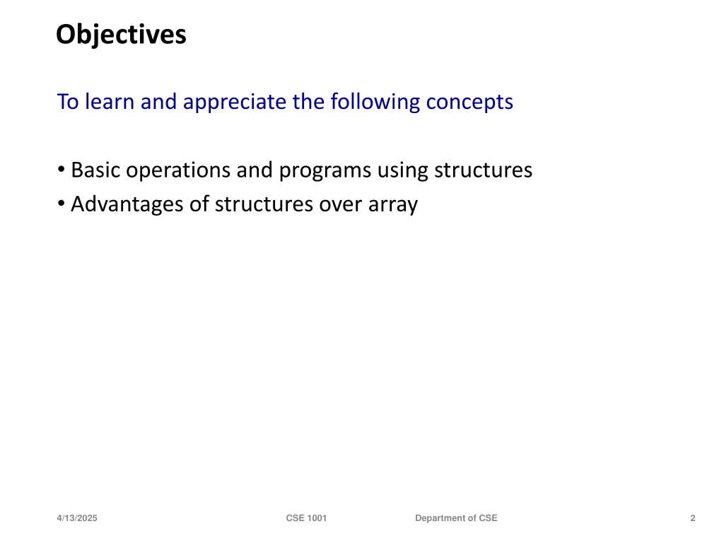objectives