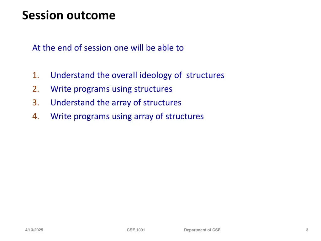 session outcome