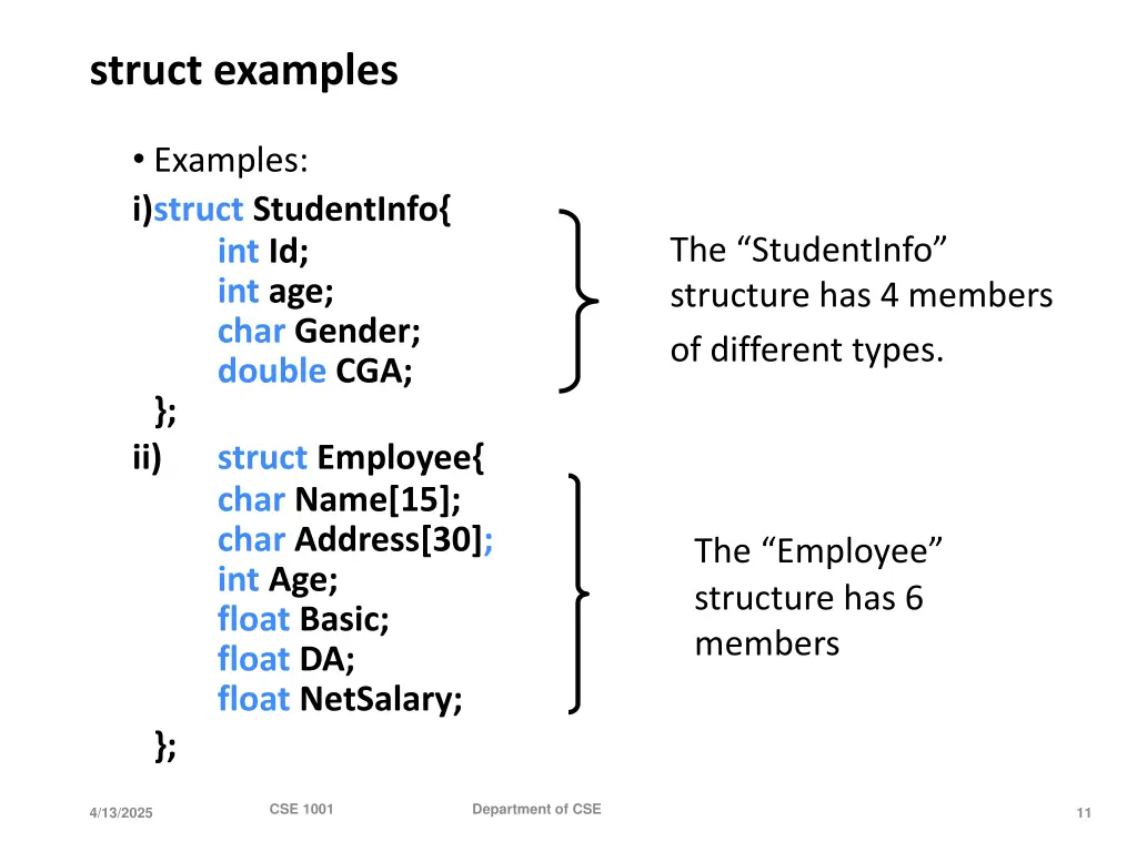 struct examples
