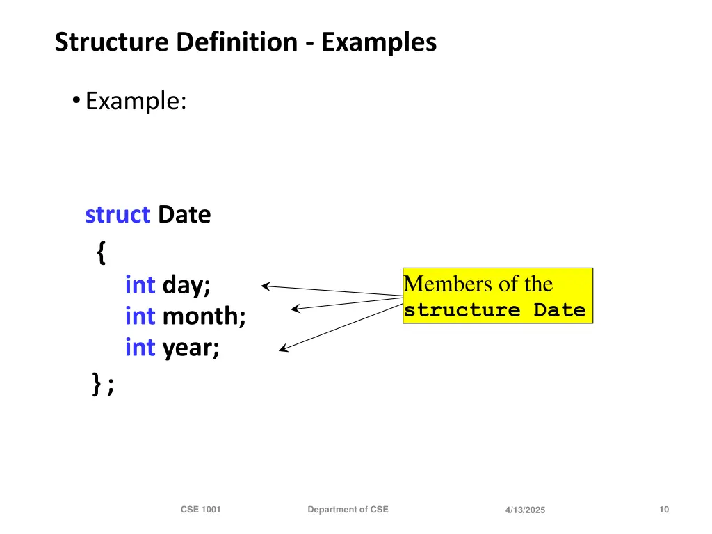 structure definition examples