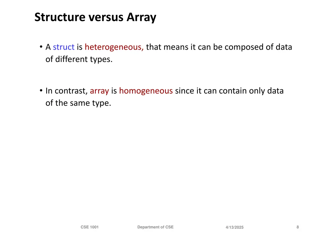 structure versus array