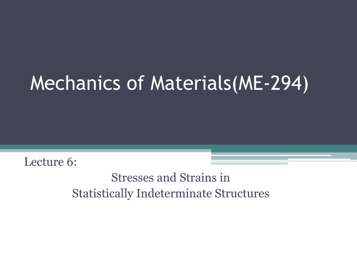mechanics of materials me 294