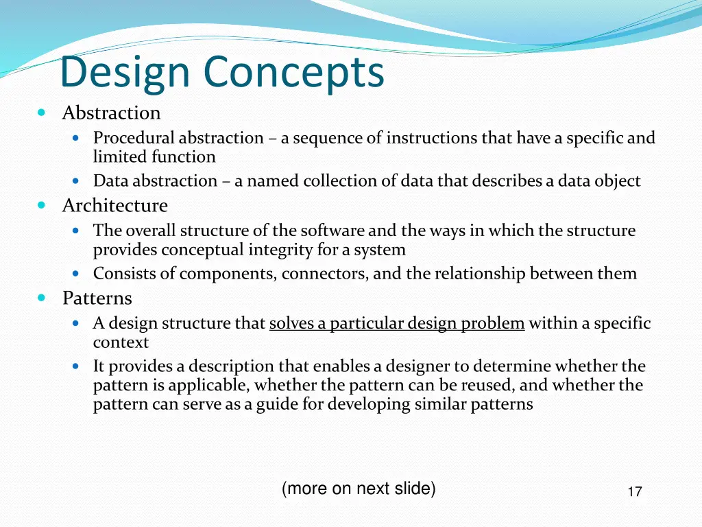 design concepts abstraction procedural