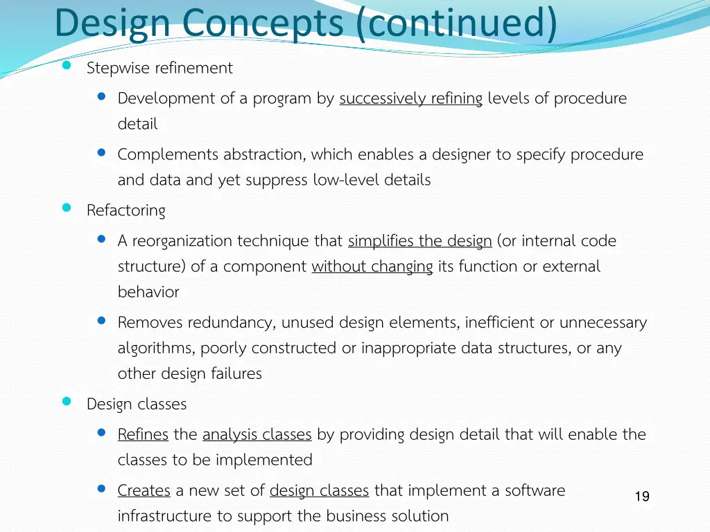 design concepts continued stepwise refinement