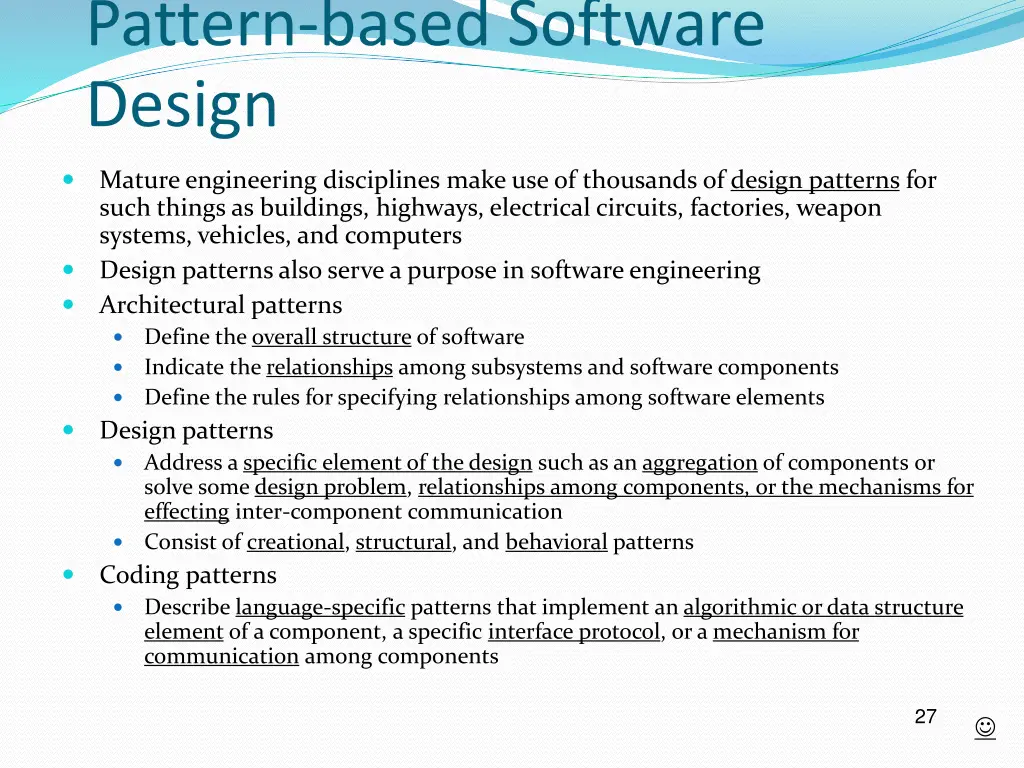pattern based software design