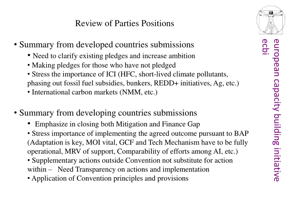 review of parties positions