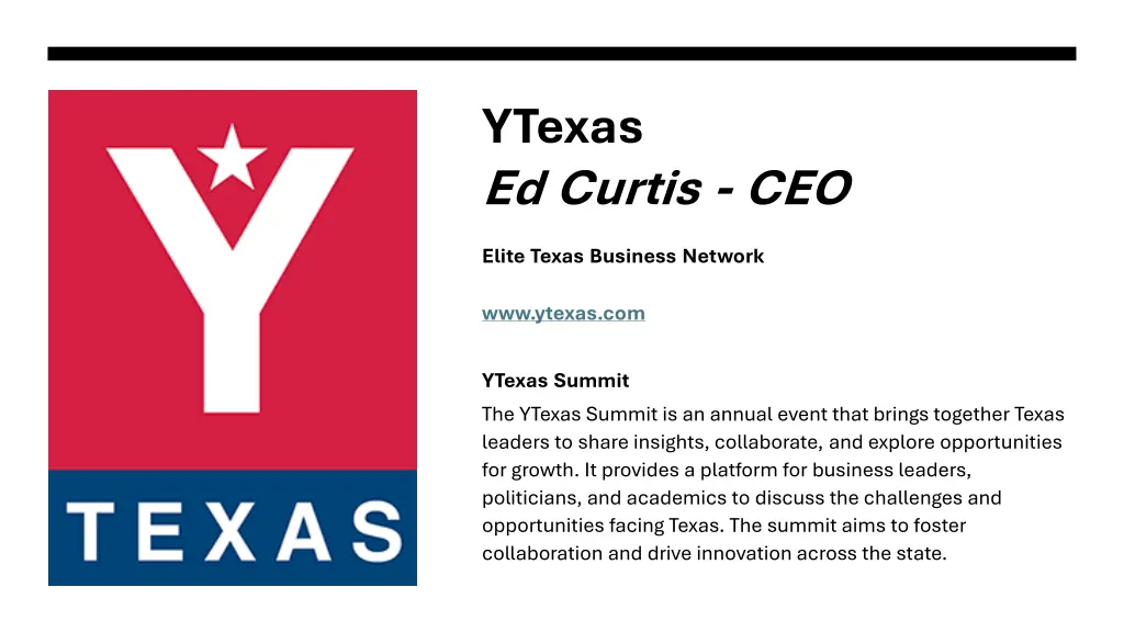 ytexas ed curtis ceo