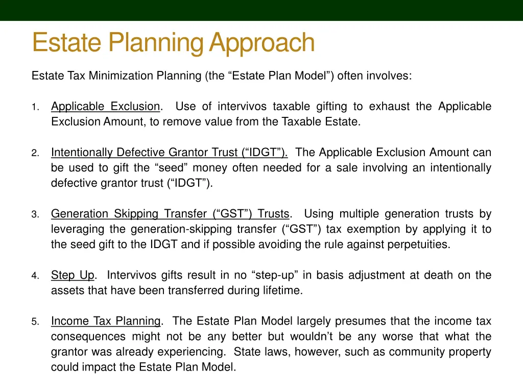 estate planning approach