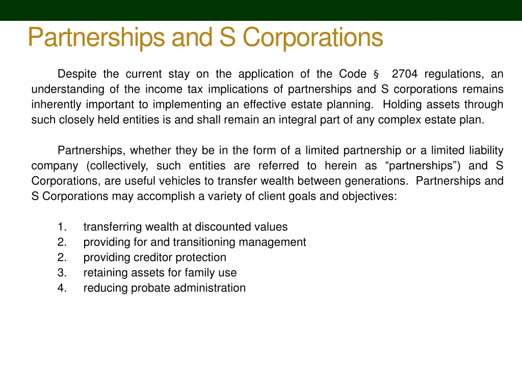 partnerships and s corporations