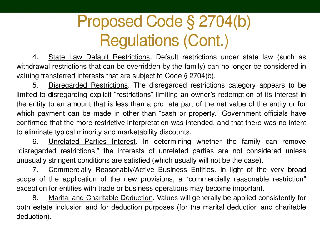 proposed code 2704 b regulations cont state