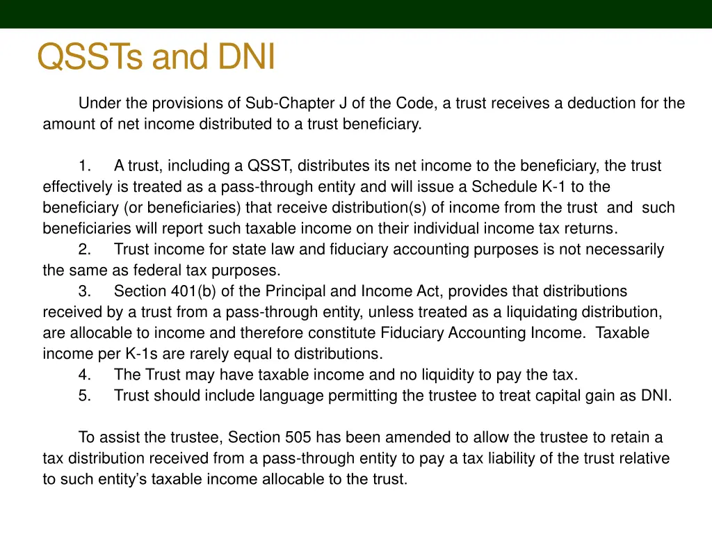 qssts and dni