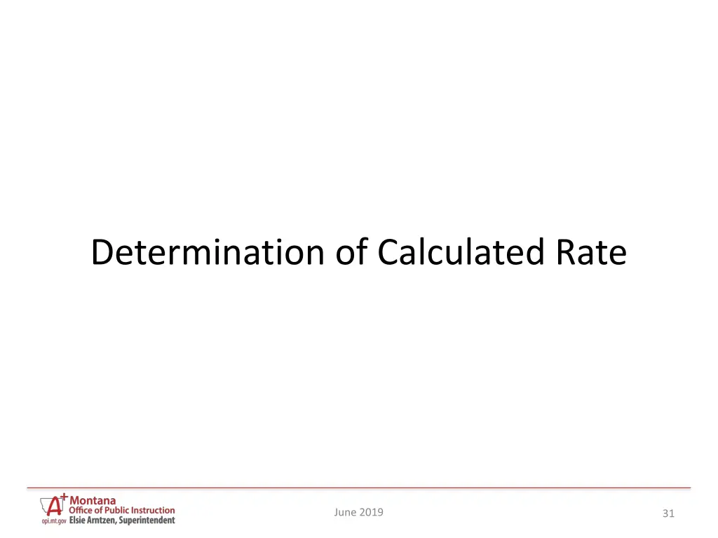 determination of calculated rate