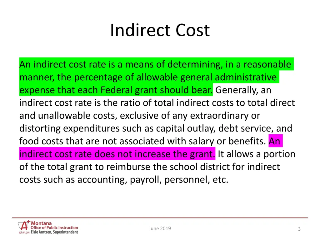 indirect cost