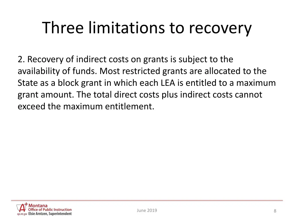 three limitations to recovery 1