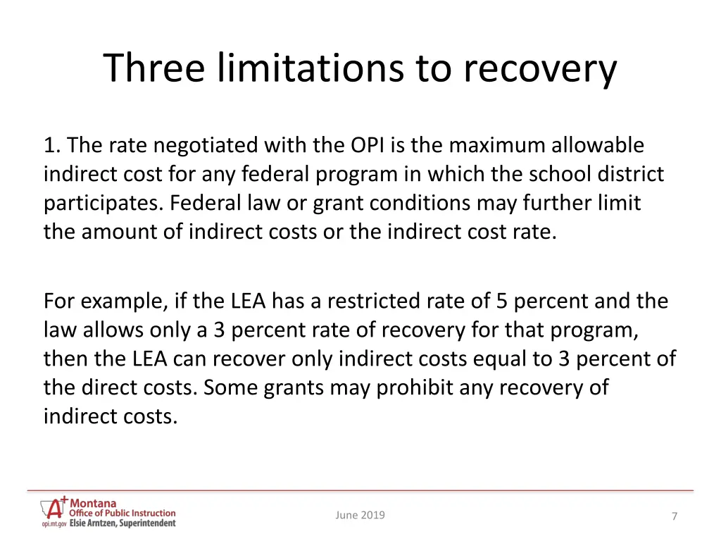 three limitations to recovery