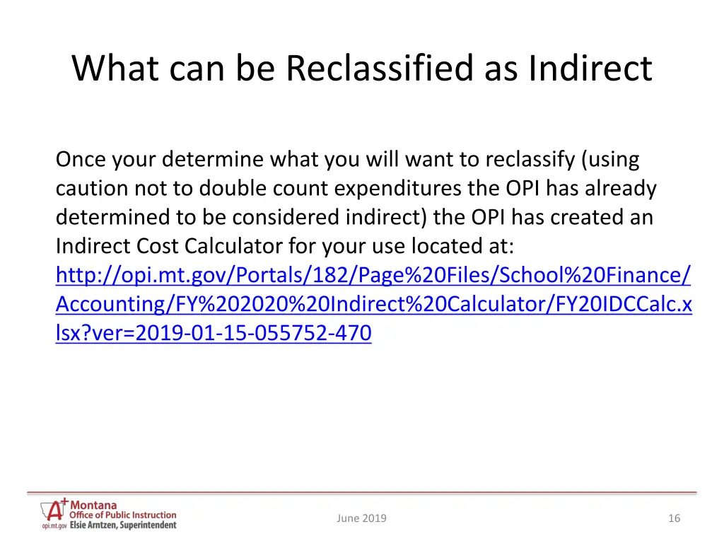 what can be reclassified as indirect 2
