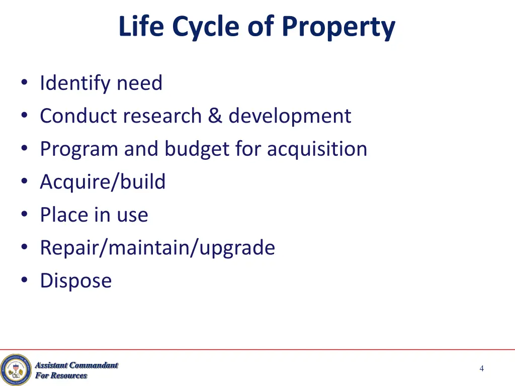 life cycle of property