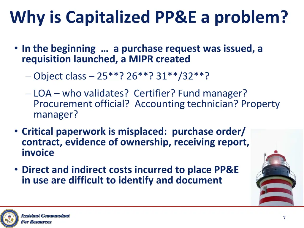 why is capitalized pp e a problem