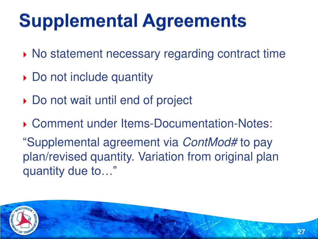 no statement necessary regarding contract time