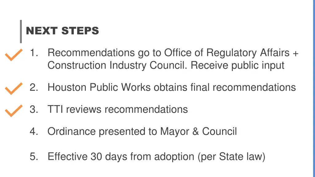 next steps