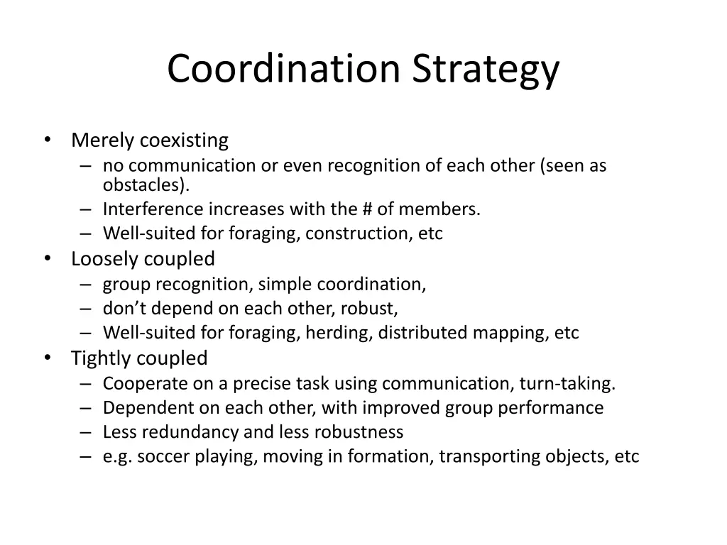 coordination strategy