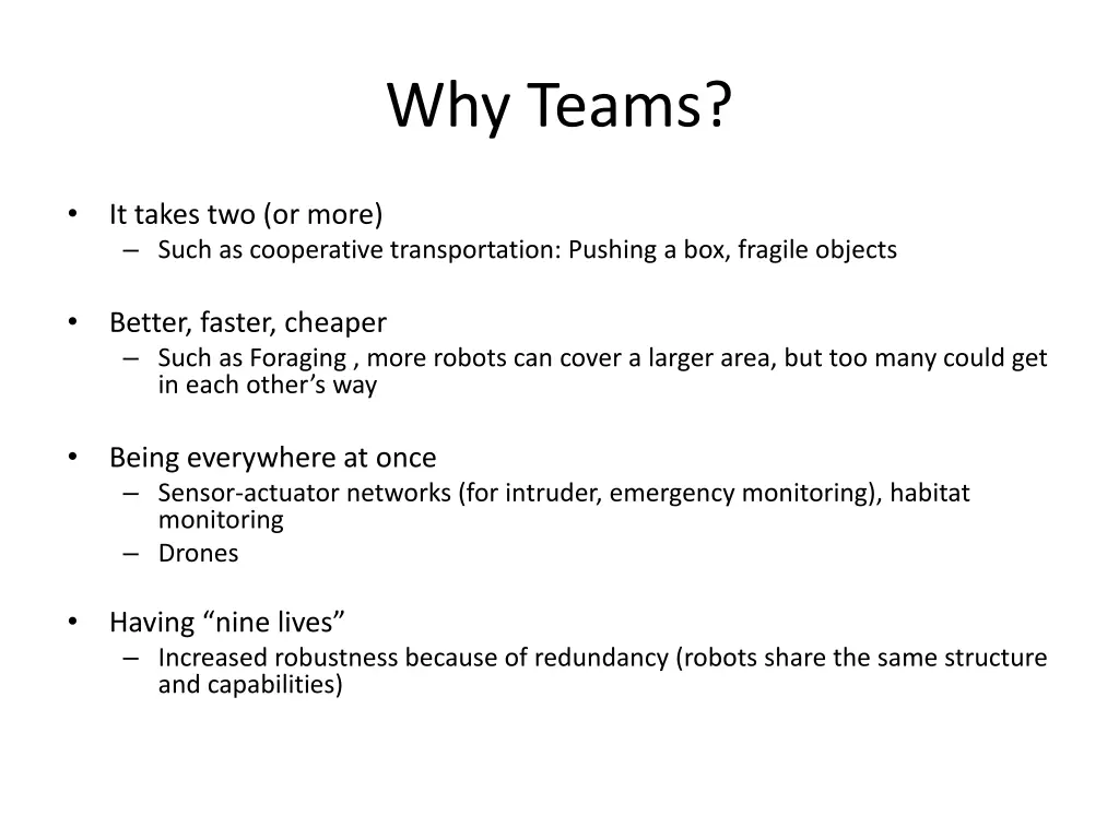 why teams