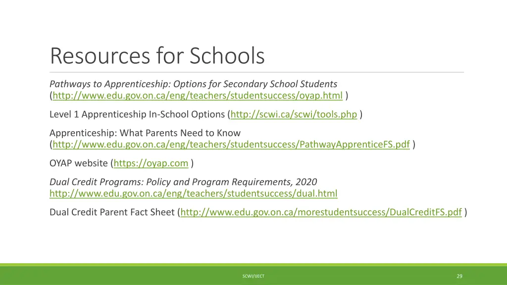 resources for schools